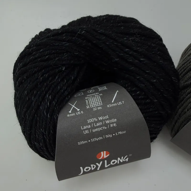 Jody Long Ciao Extrafine Merino Superwash Wool Yarn Lot of 2 Pitch & Graphite