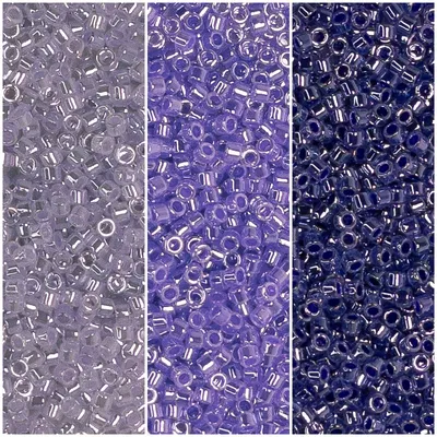 Miyuki Delica 11/0 Purple Opaque Luster Collection DB241, DB249, DB250