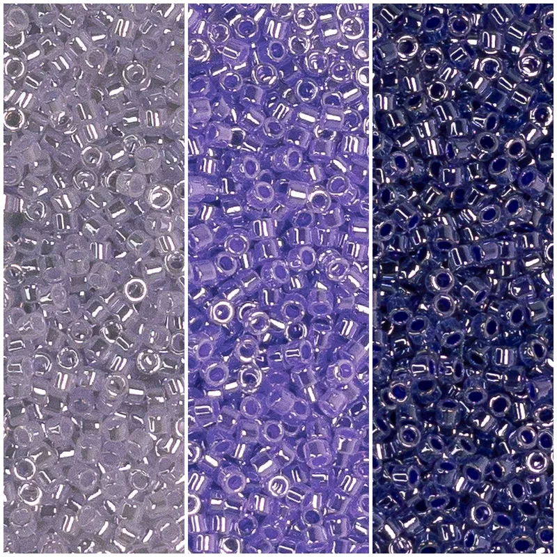 Miyuki Delica 11/0 Purple Opaque Luster Collection DB241, DB249, DB250