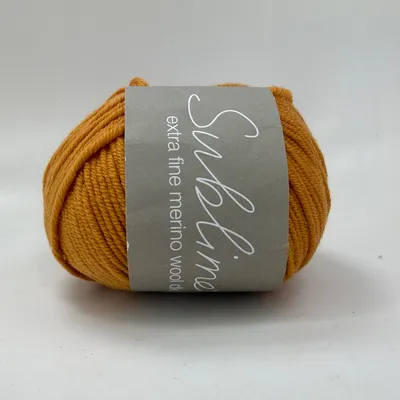 Sublime Extra Fine Merino Wool DK Yarn 50g 127 Yds Shade 0224 Mustard Gold Italy