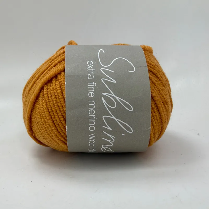 Sublime Extra Fine Merino Wool DK Yarn 50g 127 Yds Shade 0224 Mustard Gold Italy