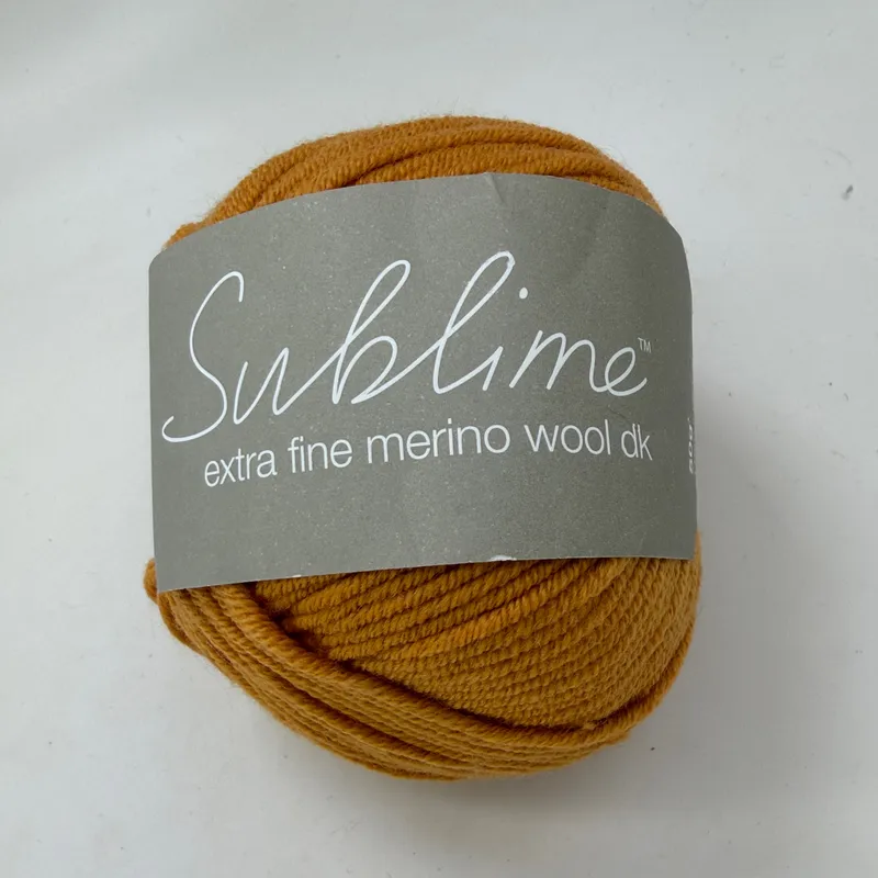 Sublime Extra Fine Merino Wool DK Yarn 50g 127 Yds Shade 0224 Mustard Gold Italy