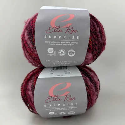 Ella Rae Surprise Yarn Lot of 2 Skeins Color 104 Thrilled Wool Blend Worsted