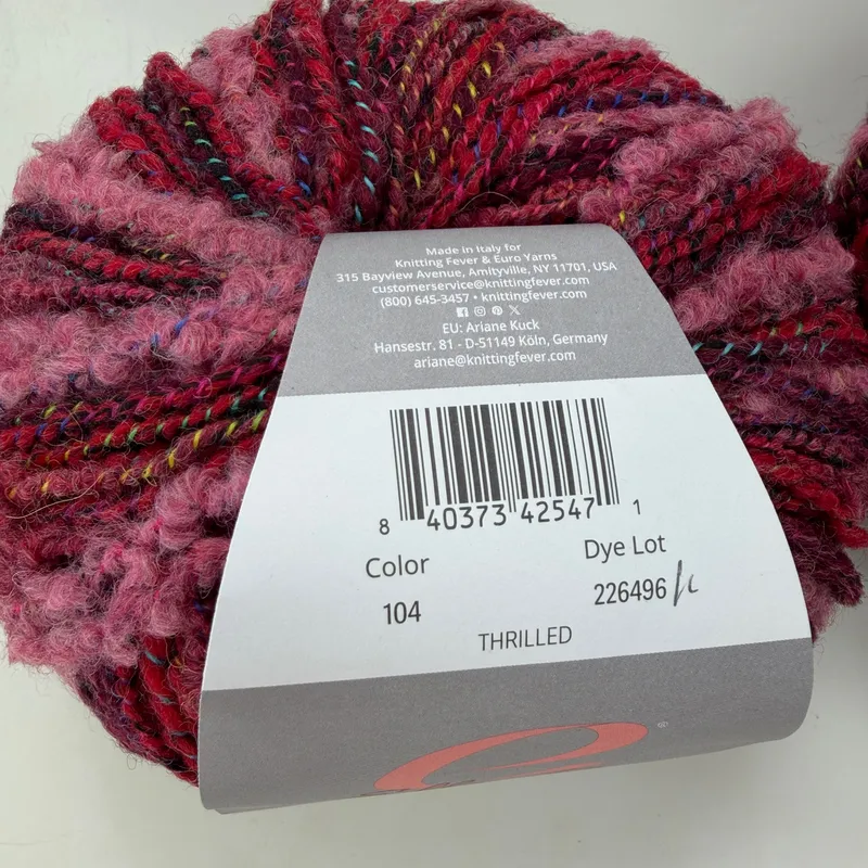 Ella Rae Surprise Yarn Lot of 2 Skeins Color 104 Thrilled Wool Blend Worsted
