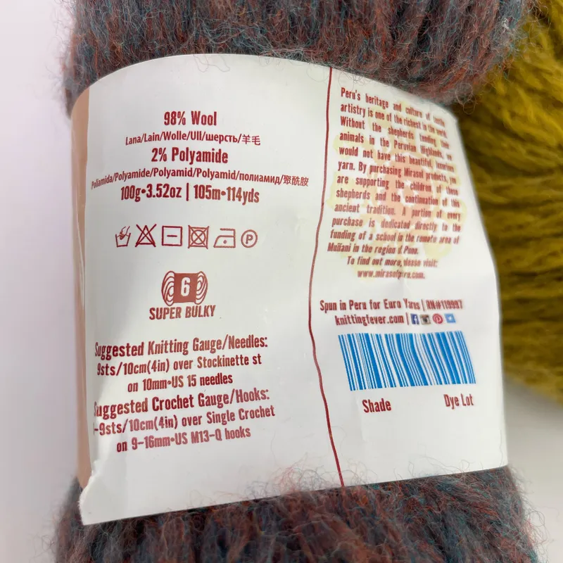 Mirasol Ushya Super Bulky Yarn Lot of 2 - Goldenrod & Heathered Multi 200g Total