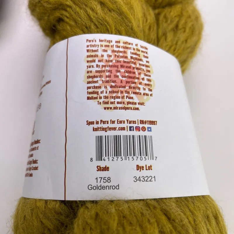 Mirasol Ushya Super Bulky Yarn Lot of 2 - Goldenrod & Heathered Multi 200g Total