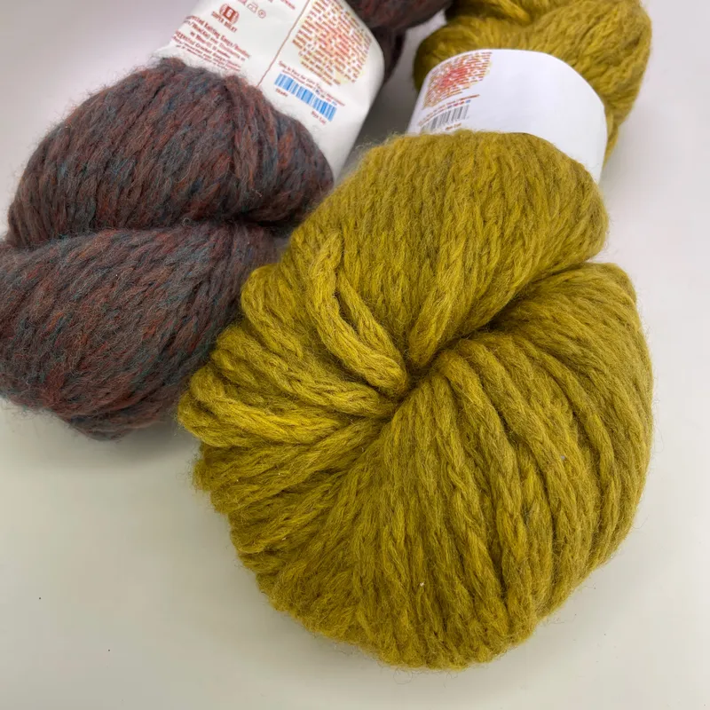 Mirasol Ushya Super Bulky Yarn Lot of 2 - Goldenrod & Heathered Multi 200g Total