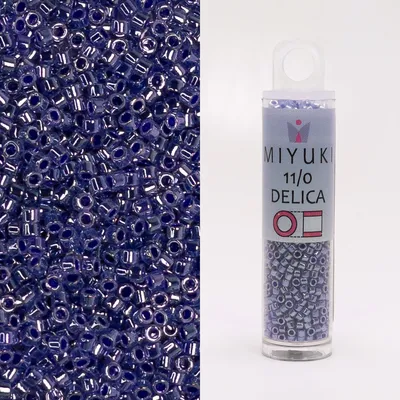 Miyuki Delica 11/0 Lined Crystal/Violet DB250 7.2g Tube