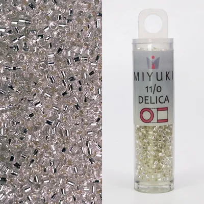 Miyuki Delica 11/0 Silver Lined Crystal DB041 7.2g Tube