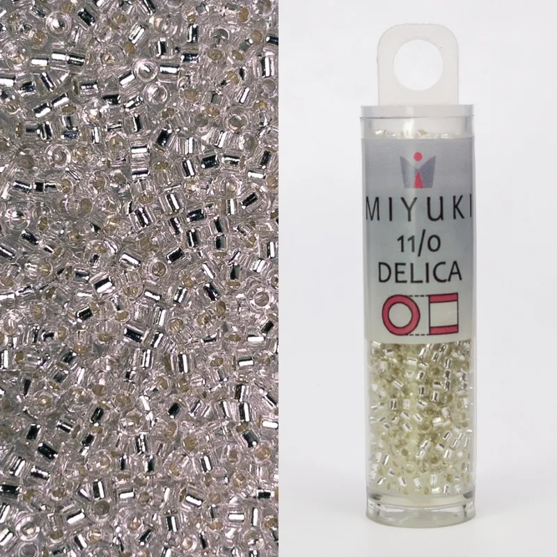 Miyuki Delica 11/0 Silver Lined Crystal DB041 7.2g Tube