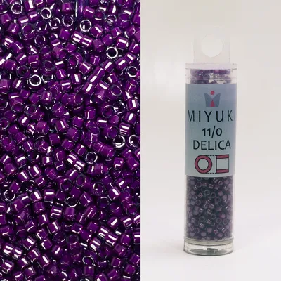 Miyuki Delica 11/0 Lned Pale Bl/Magenta Lstr DB281 7.2g Tube
