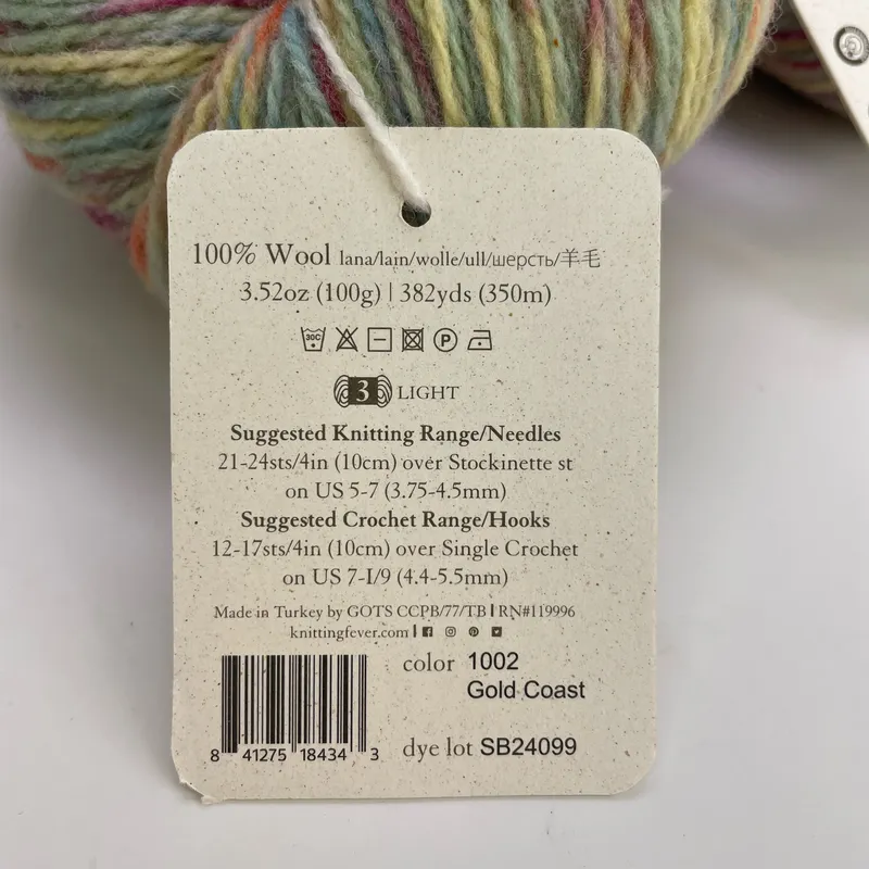 2x Juniper Moon Farm Patagonia Organic Merino Hand Paints Yarn 1002 Gold Coast