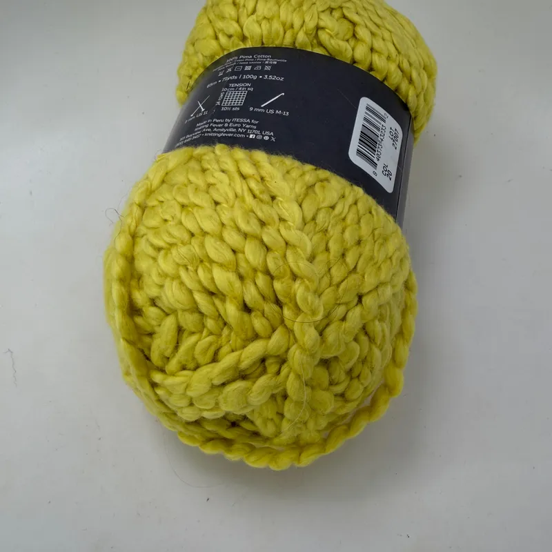 Jody Long Pima Grande Organic Pima Cotton Yarn Color 20 Yellow 100g Skein