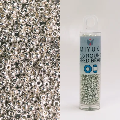 Miyuki 11/0 Seed Beads Galvanized Silver 8.5g Tube Japanese Glass