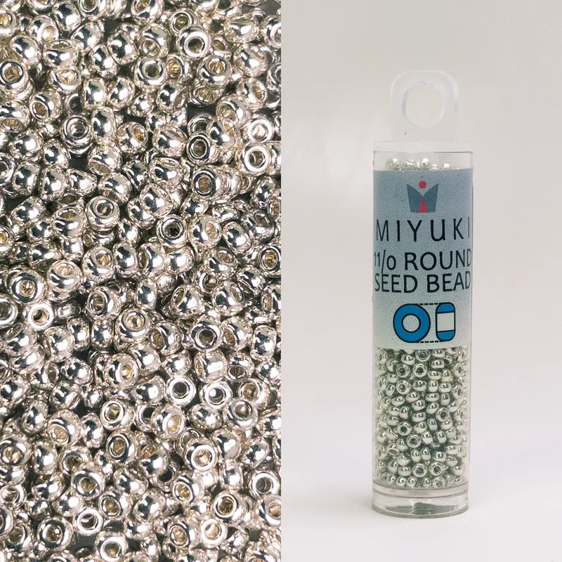 Miyuki 11/0 Seed Beads Galvanized Silver 8.5g Tube Japanese Glass