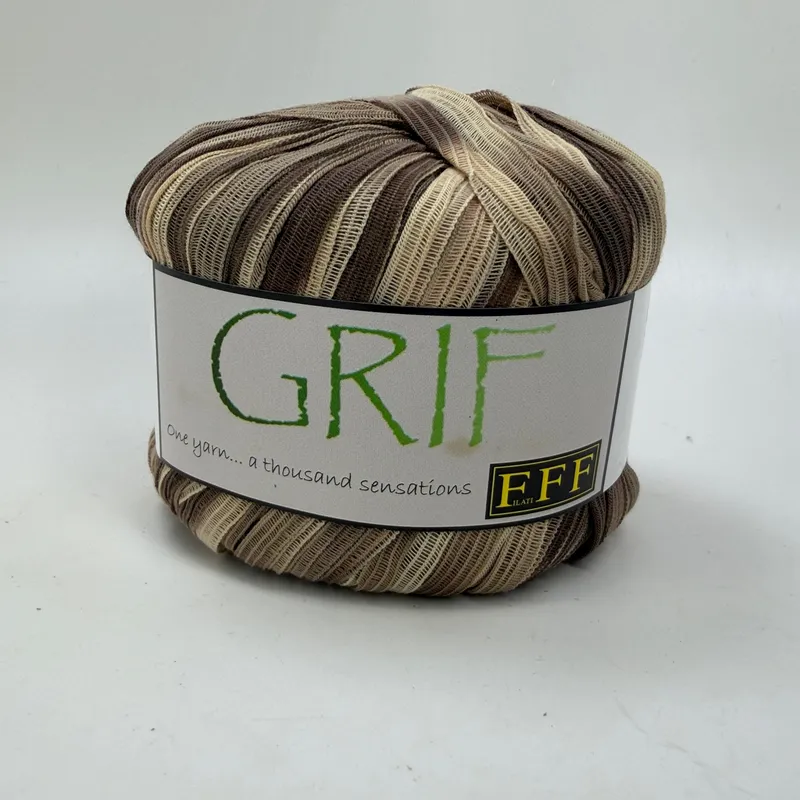 FFF Filati GRIF Ribbon Yarn Color 314 Brown Tan Cotton Blend 50g 88yd Italy