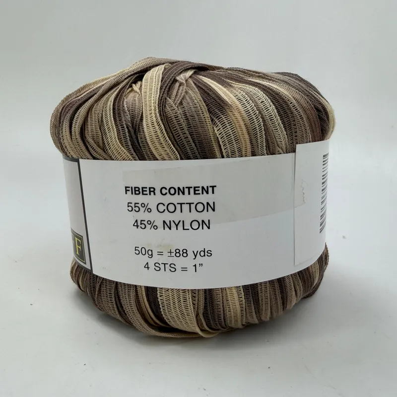 FFF Filati GRIF Ribbon Yarn Color 314 Brown Tan Cotton Blend 50g 88yd Italy