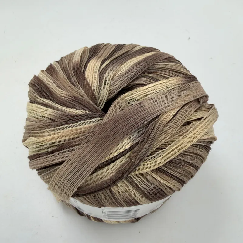 FFF Filati GRIF Ribbon Yarn Color 314 Brown Tan Cotton Blend 50g 88yd Italy