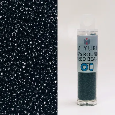 Miyuki 15/0 Seed Beads Black 8.2g Tube Japanese Glass