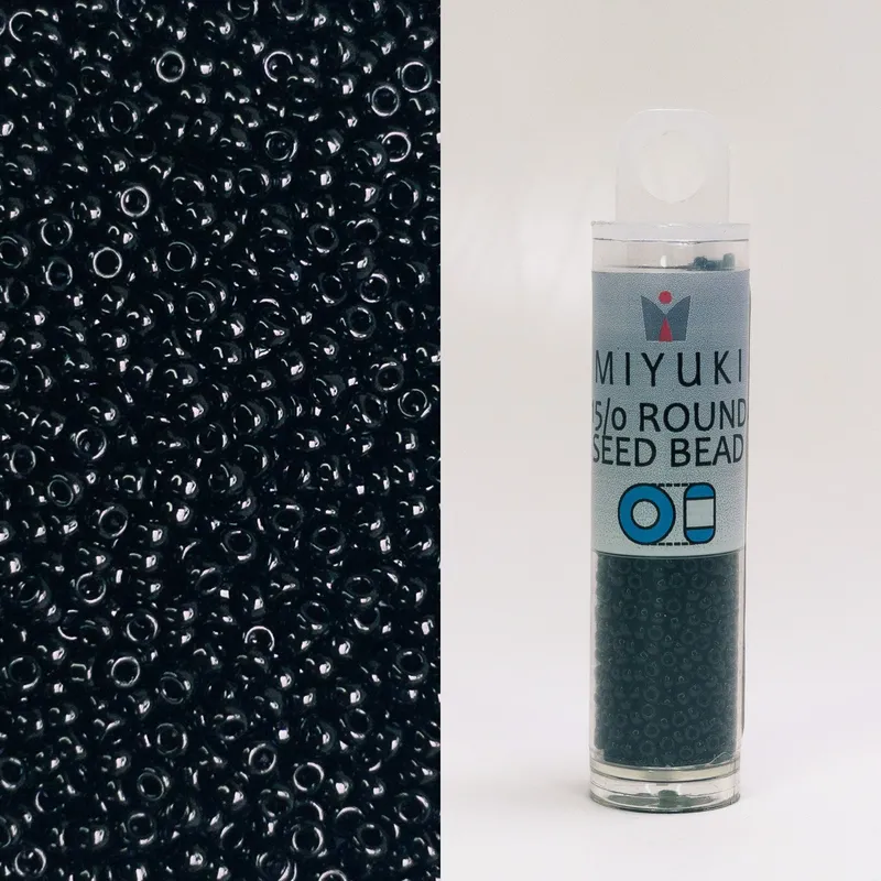 Miyuki 15/0 Seed Beads Black 8.2g Tube Japanese Glass