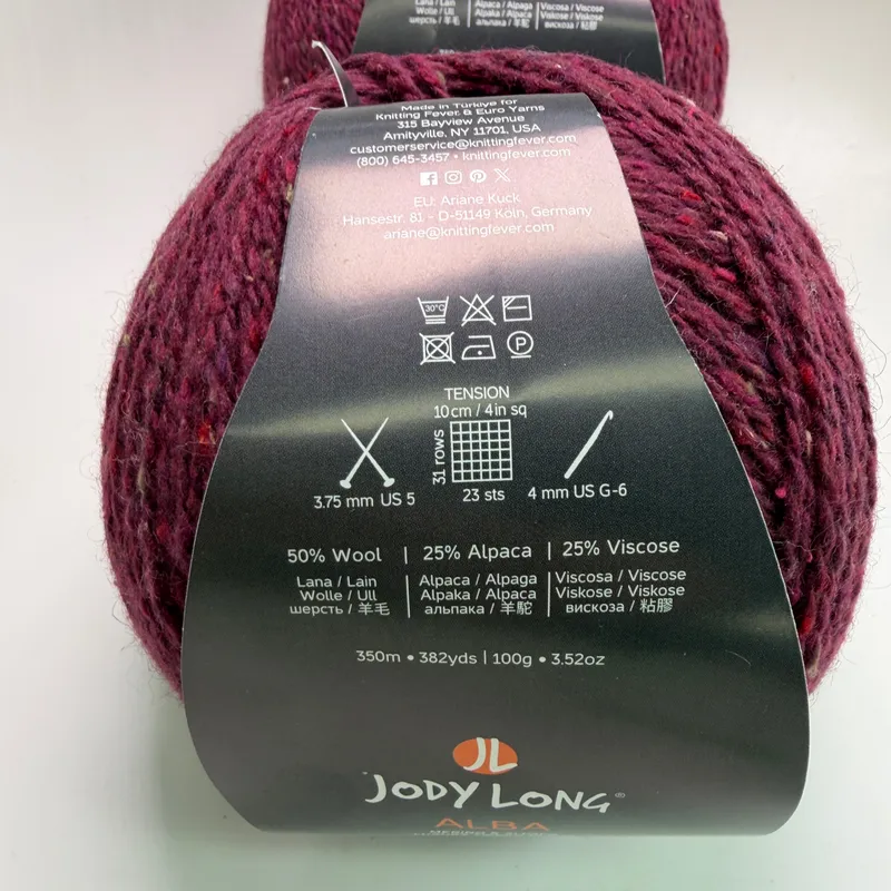 Lot of 2 Jody Long Alba Luxury Tweed Yarn - Color #12 Kilt - 200g Total