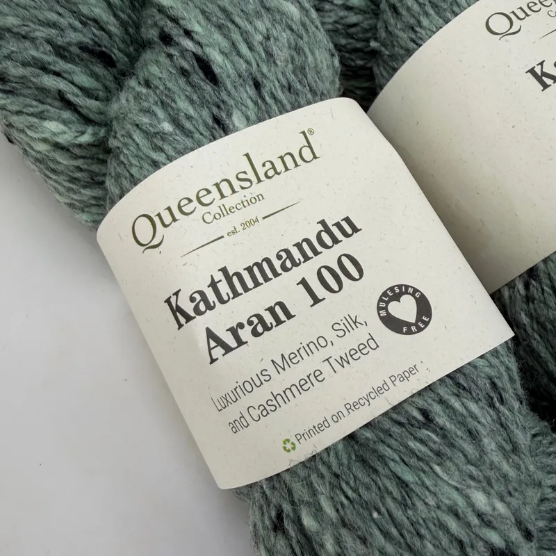 Queensland Collection Kathmandu Aran 100 Yarn Color 18 Seaweed Lot of 2 Skeins
