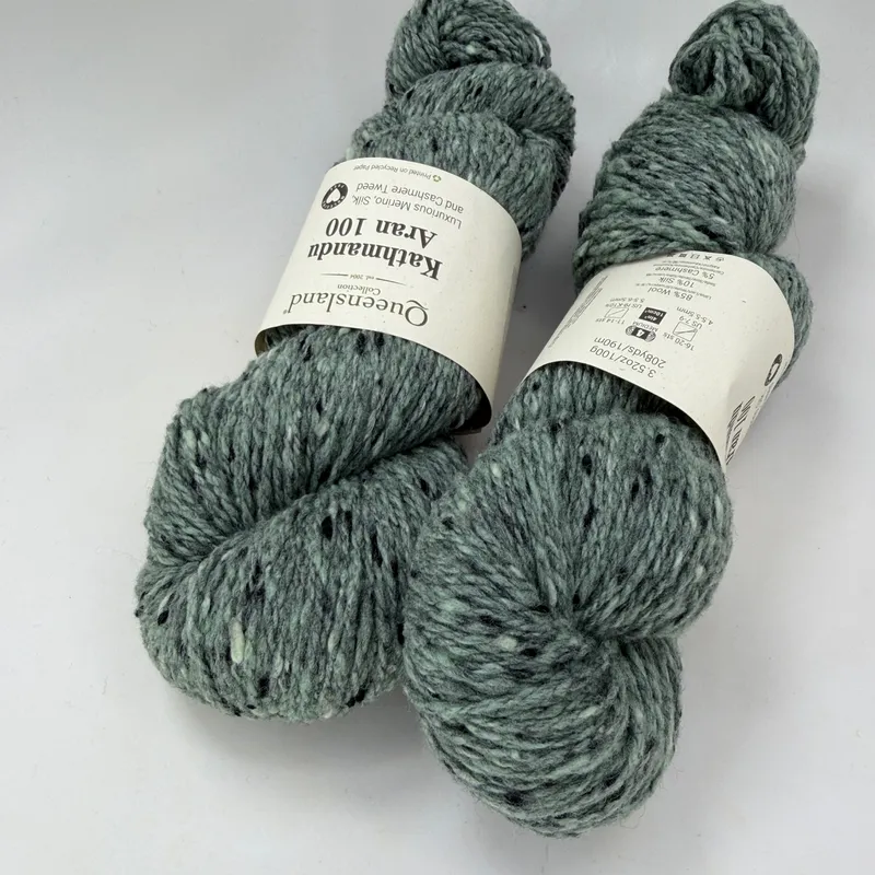 Queensland Collection Kathmandu Aran 100 Yarn Color 18 Seaweed Lot of 2 Skeins