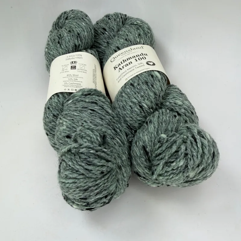 Queensland Collection Kathmandu Aran 100 Yarn Color 18 Seaweed Lot of 2 Skeins