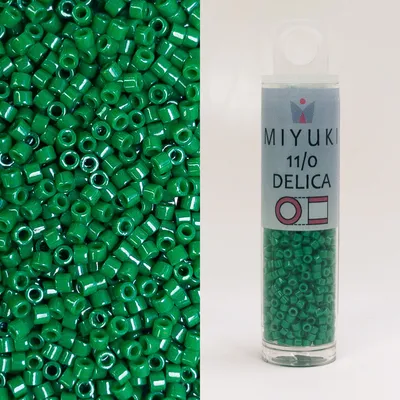 Miyuki Delica 11/0 Dyed Opaque Kelly Green DB655 7.2g Tube
