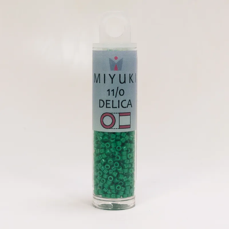 Miyuki Delica 11/0 Dyed Opaque Kelly Green DB655 7.2g Tube