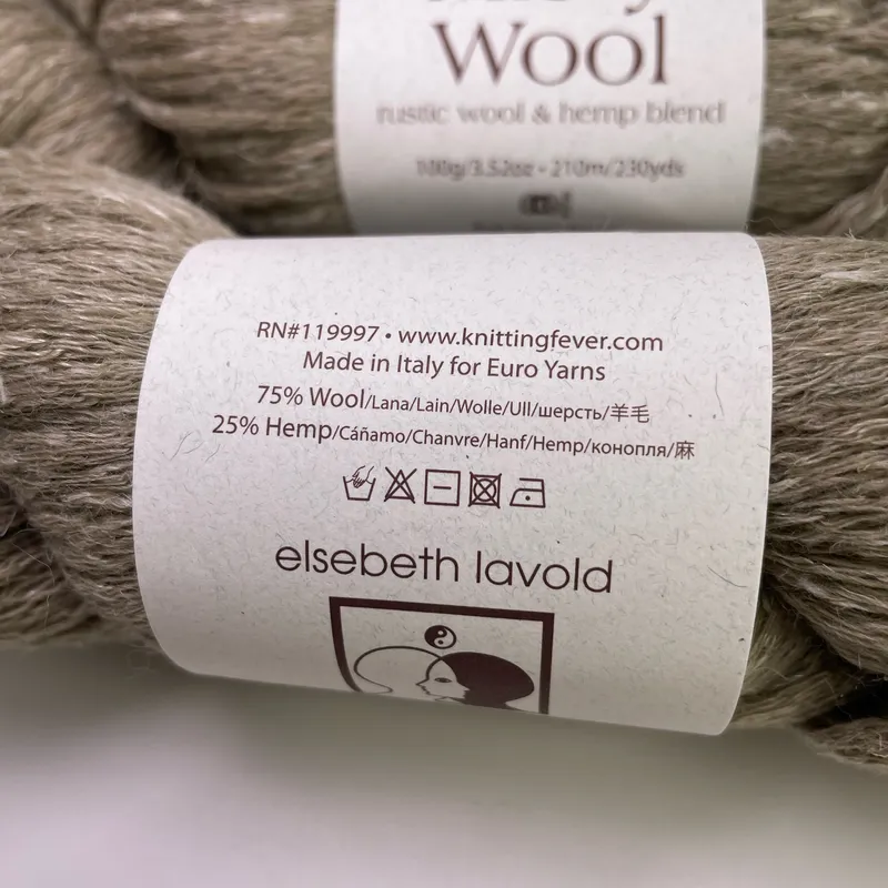 Elsebeth Lavold Misty Wool Yarn Color 16 Unbleached - Lot of 2 Hanks Dye Lot 65