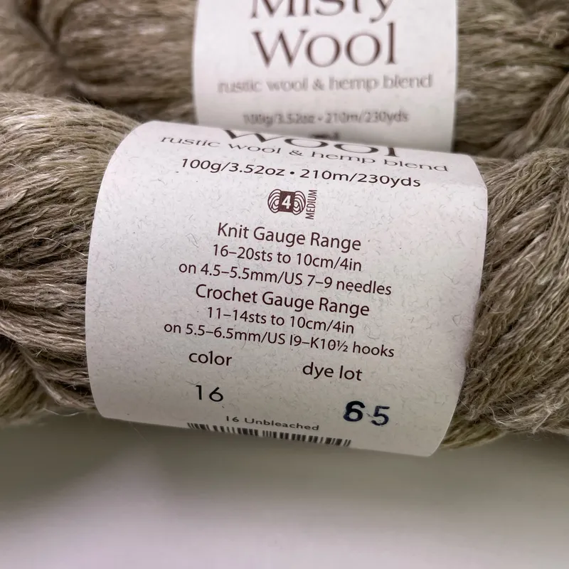 Elsebeth Lavold Misty Wool Yarn Color 16 Unbleached - Lot of 2 Hanks Dye Lot 65