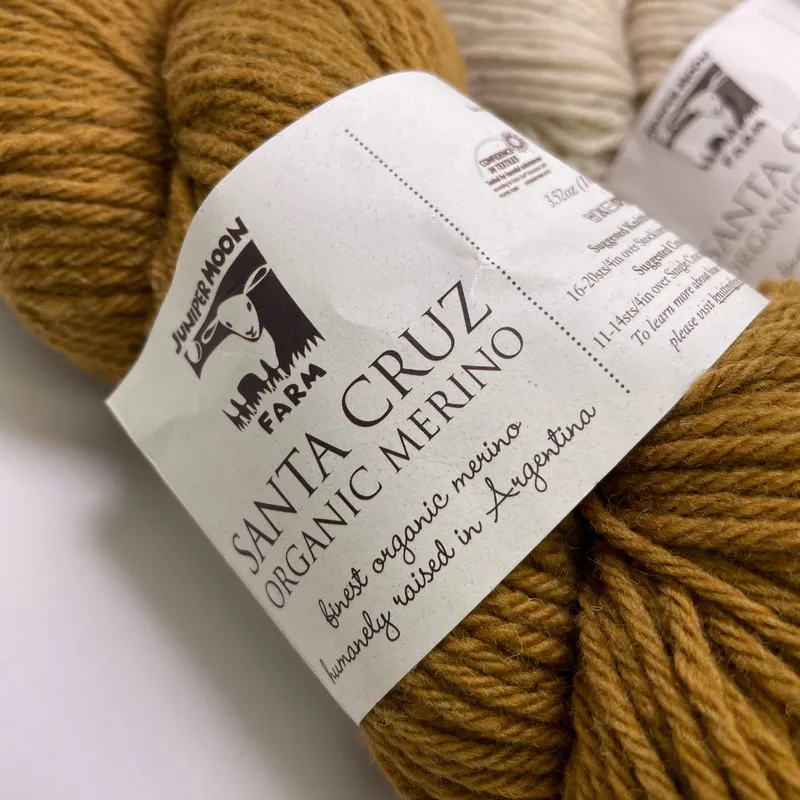Juniper Moon Farm Santa Cruz Organic Merino Yarn Lot of 2 Cardamom & Ivory