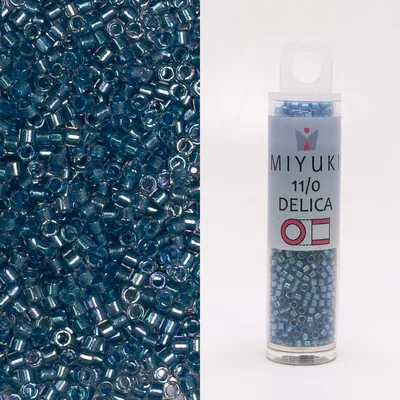 Miyuki Delica 11/0 Spkl Sky Blue Lined Crystal AB DB1762 7.2g Tube