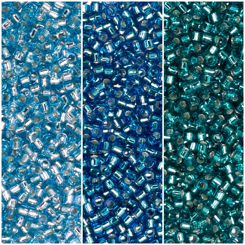 Miyuki Delica 11/0 Turquoise Silver Lined Collection DB044, DB149, DB1208