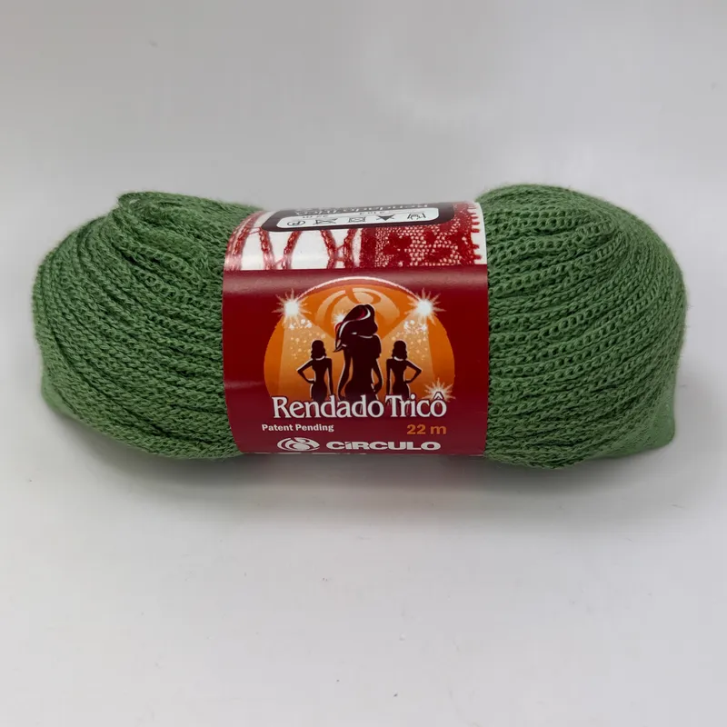 Circulo Rendado Trico Ruffle Lace Scarf Yarn 22m 24yd Green Color 2775 Skein