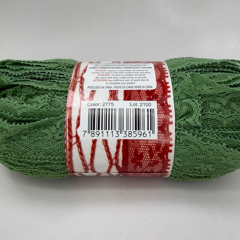 Circulo Rendado Trico Ruffle Lace Scarf Yarn 22m 24yd Green Color 2775 Skein
