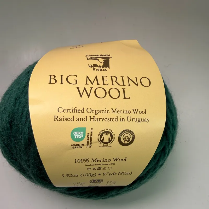 Juniper Moon Farm Big Merino Wool Yarn Color 32 Teal 100g Super Bulky Organic