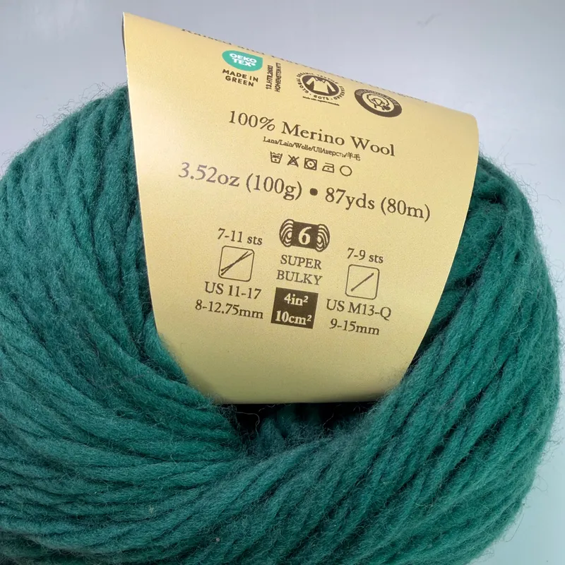 Juniper Moon Farm Big Merino Wool Yarn Color 32 Teal 100g Super Bulky Organic