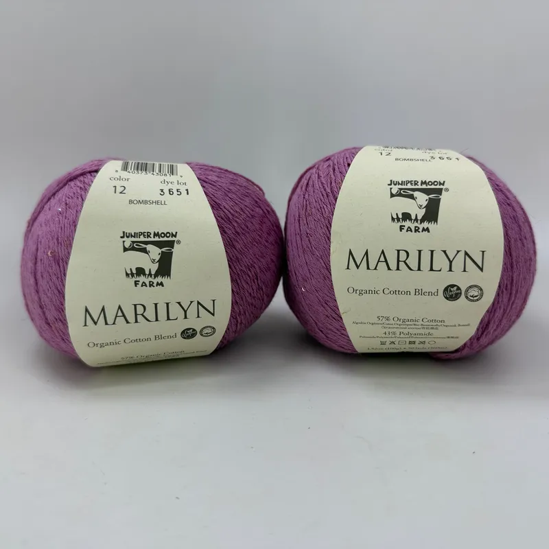 Lot of 2 Juniper Moon Farm Marilyn Yarn Color 12 Bombshell Organic Cotton Blend