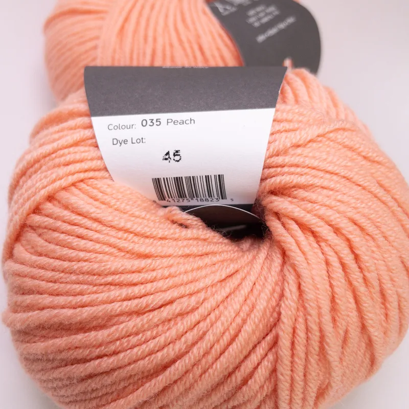 Jody Long Ciao Merino Wool Yarn Lot of 2 - Color 035 Peach - Matched Dye Lot 45