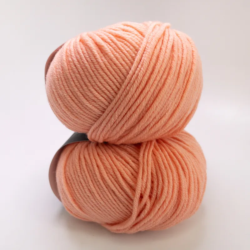 Jody Long Ciao Merino Wool Yarn Lot of 2 - Color 035 Peach - Matched Dye Lot 45