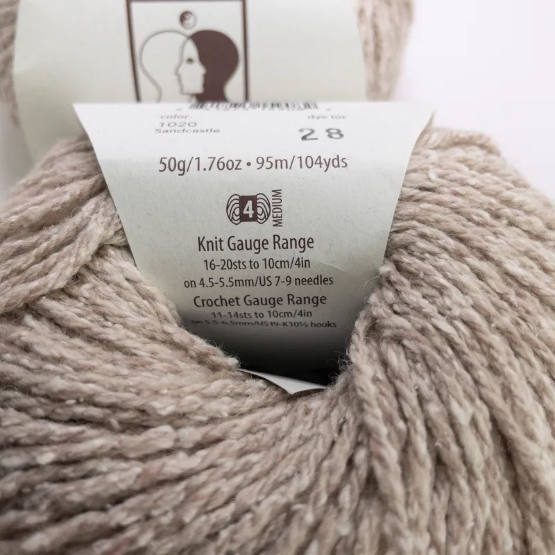 Elsebeth Lavold Silky Wool Aran Yarn Lot of 2 - Sandcastle 1020, Matched Dye Lot
