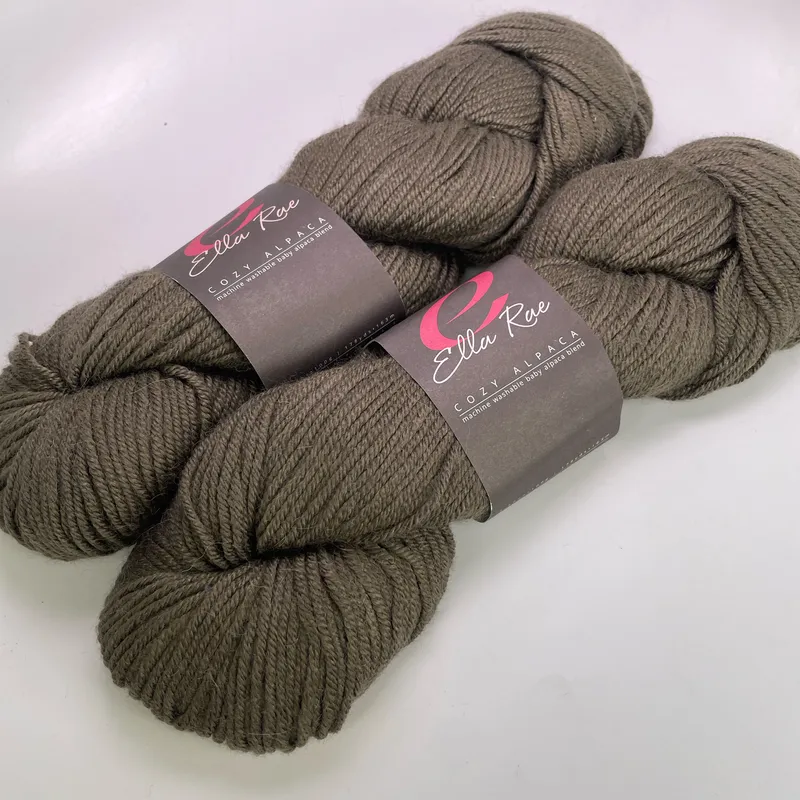 Ella Rae Cozy Alpaca Yarn Lot of 2 Hanks Color 14 Dark Taupe Worsted 200g Total