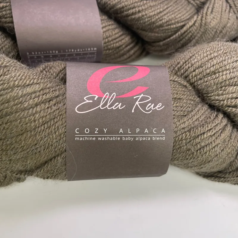 Ella Rae Cozy Alpaca Yarn Lot of 2 Hanks Color 14 Dark Taupe Worsted 200g Total