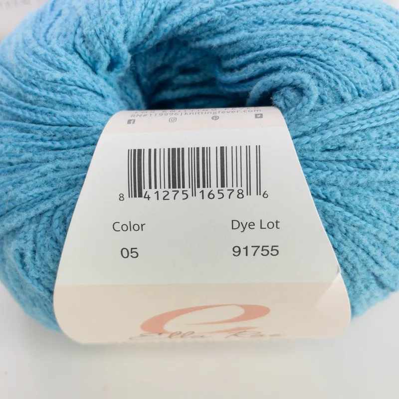 Ella Rae Velveteen Cotton Yarn Blue Color 05 Lot of 3 Skeins Matched Dye Lot