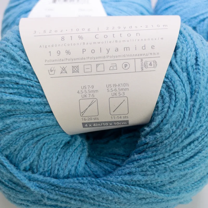 Ella Rae Velveteen Cotton Yarn Blue Color 05 Lot of 3 Skeins Matched Dye Lot