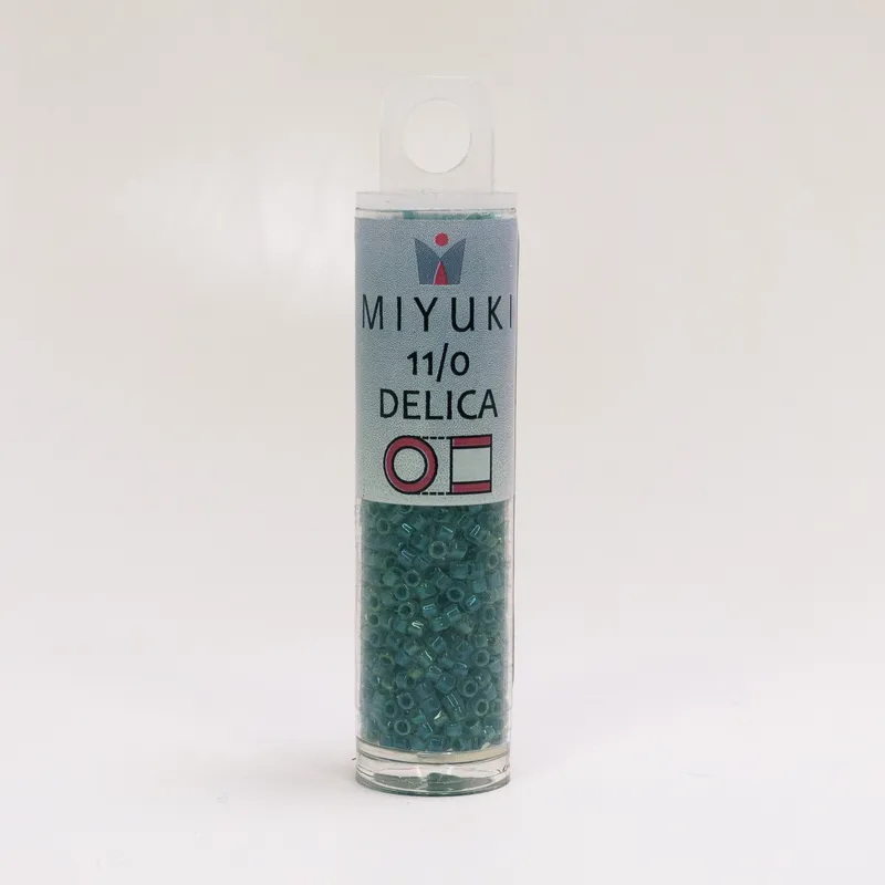 Miyuki Delica 11/0 Forest Green Lined Opal AB DB1768 7.2g Tube