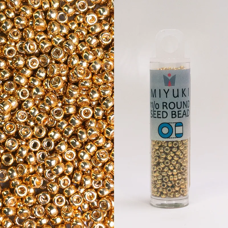 Miyuki 11/0 Seed Beads Galvanized Gold 8.5g Tube Japanese Glass