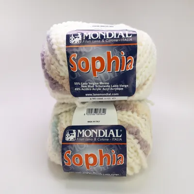 Mondial Sophia Yarn Lot of 2 Skeins Color 941 Dye Lot 40 Merino Blend Italy